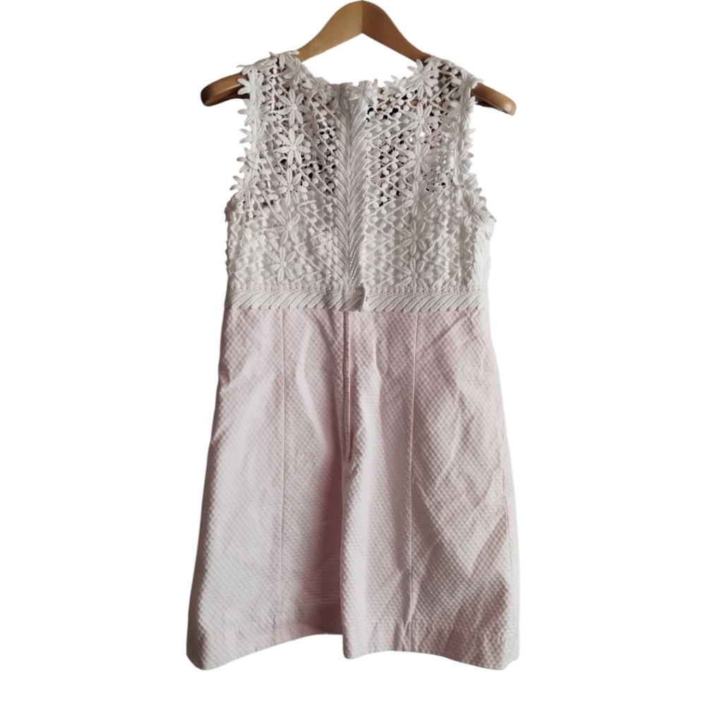 Lilly Pulitzer Breakers Shift Dress in Resort Lace White Pink Women's 10 - Picture 6 of 6